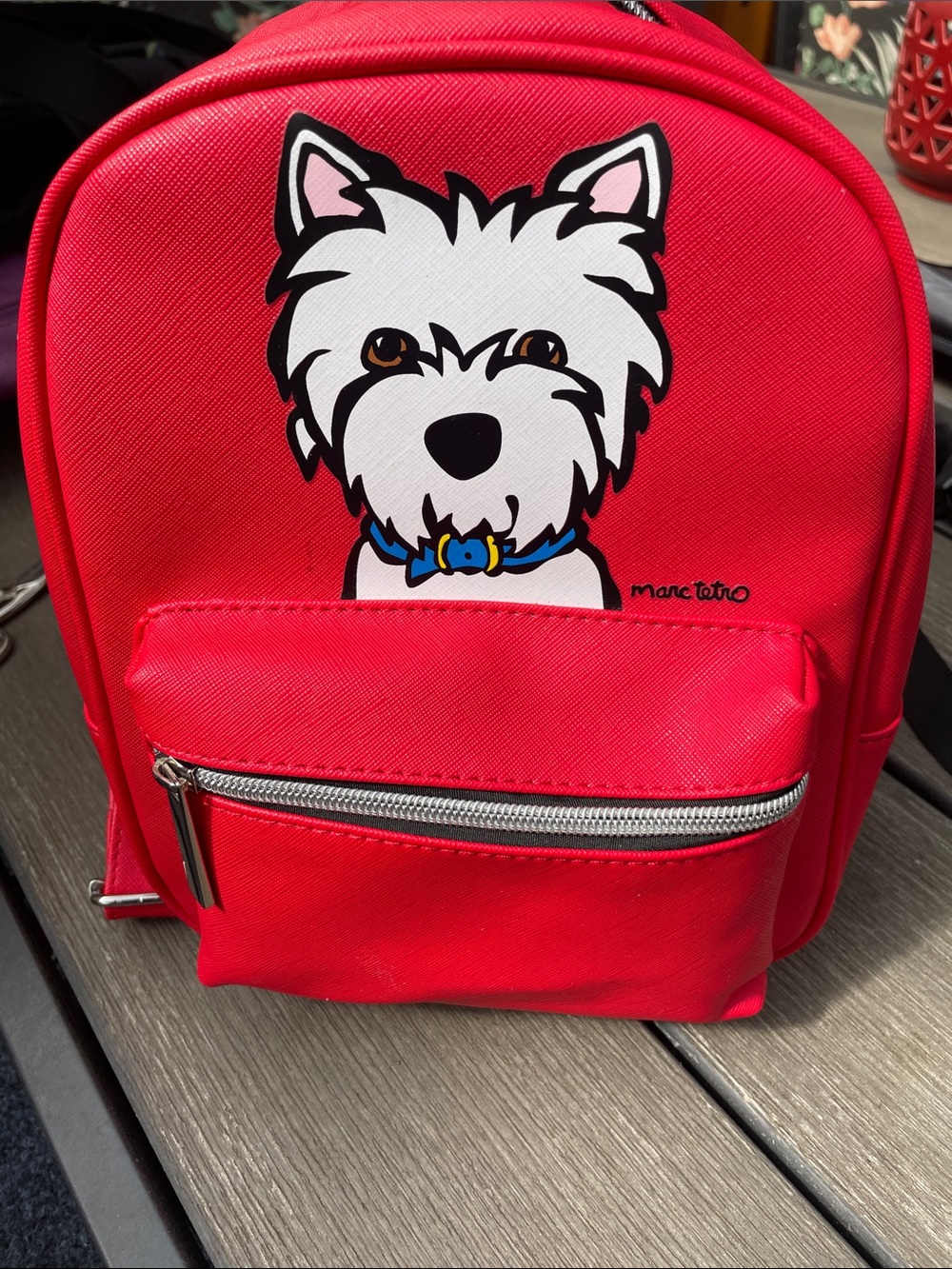 Marc Tetro Red Westie Dog Travel Backpack Carrier